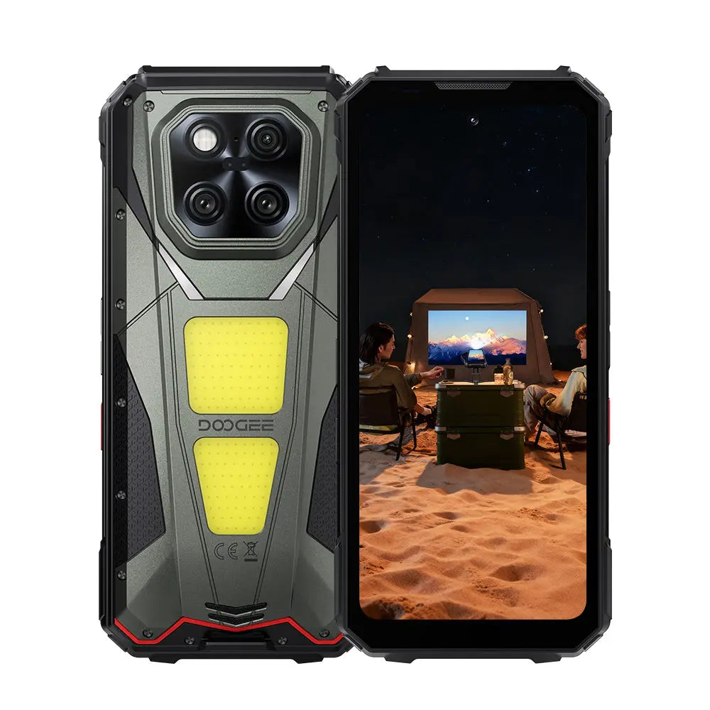 DOOGEE V Max Play 5G Rugged Android 15 Phone with 480P HD Portable Autofocus Projector
