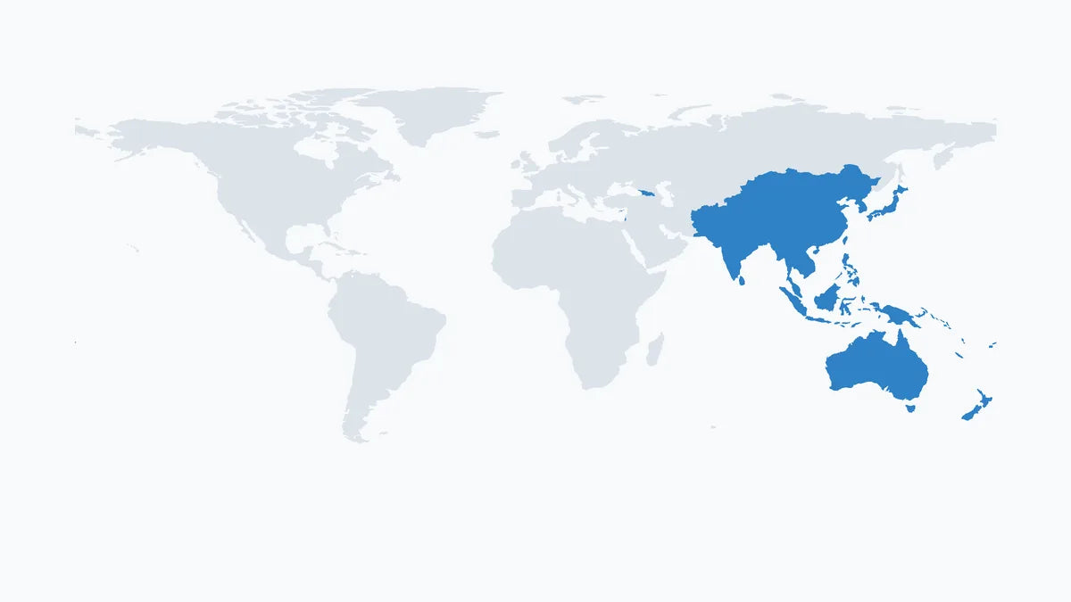 DOOGEE business cooperation region map - Asia Pacific